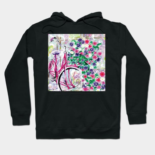 Bicycle with flowers Hoodie by janmarvin